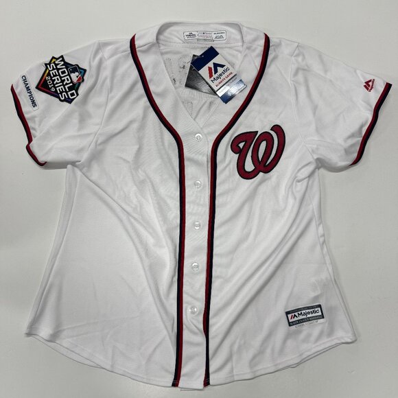 Majestic Nationals Jordan Zimmermann Baseball Jersey Womens 2XL World Series NWT - Picture 1 of 9